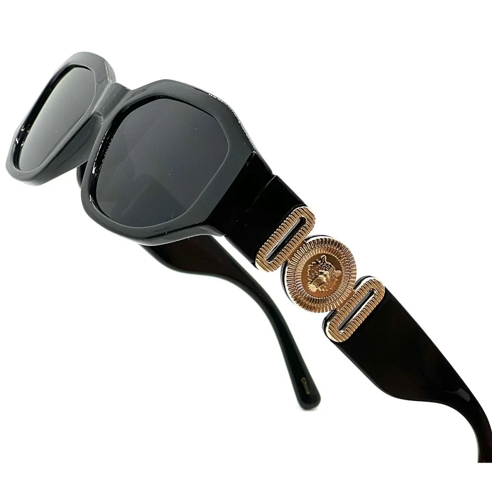 Women Unisex Sunglasses Square Black Lens Fashion‎ Designer Hip Hop Style